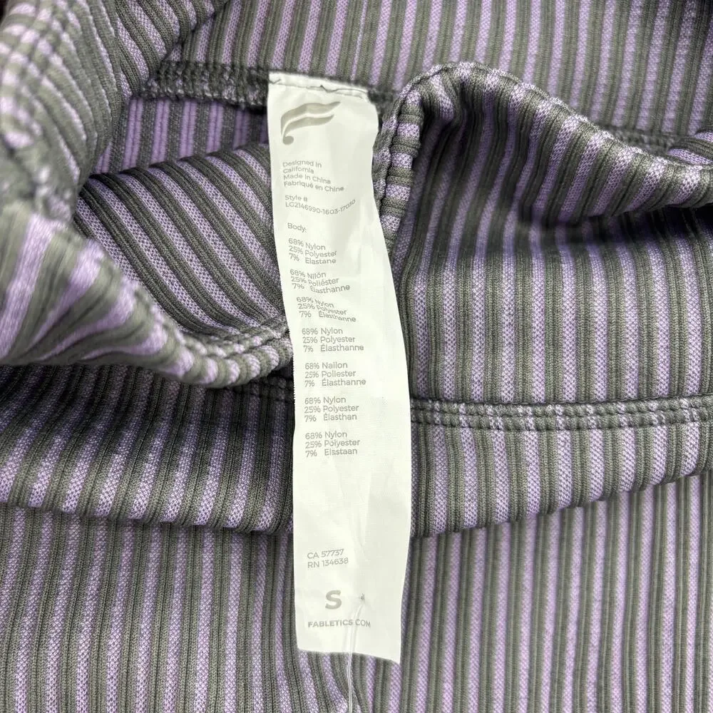 Fabletics Leggings Size S High Waist Ankle Seamless Ribbed Purple‎ Gray